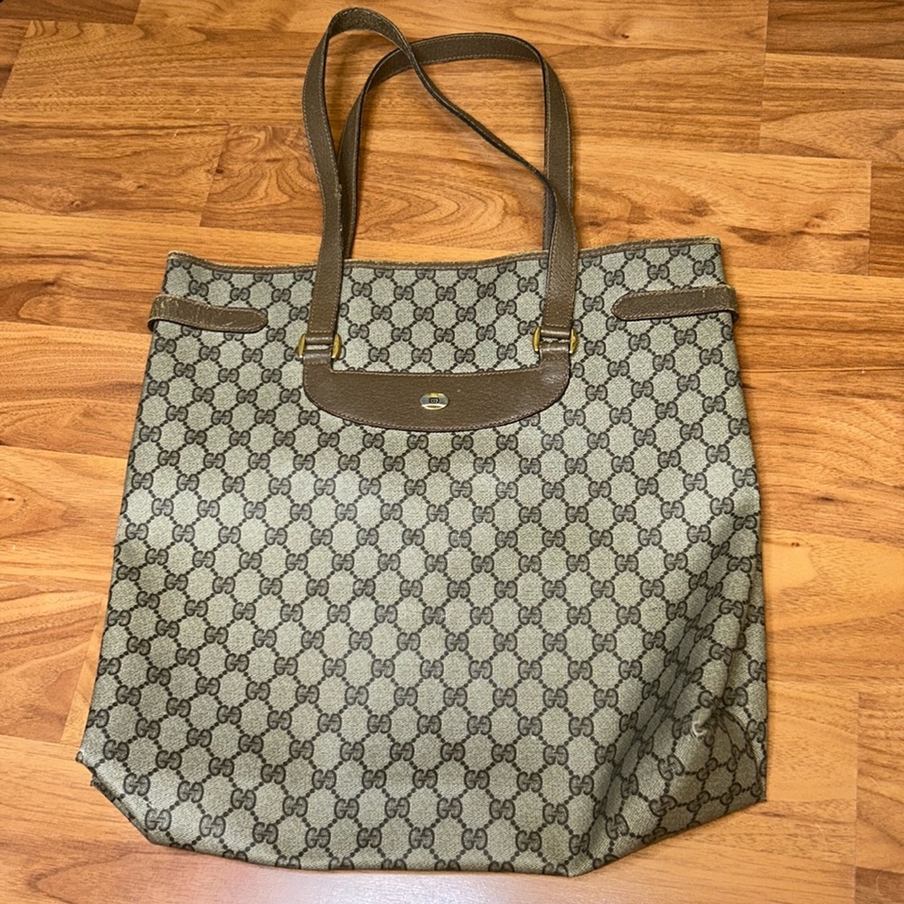 Authentic Vintage Gucci PVC Large Tote Bag